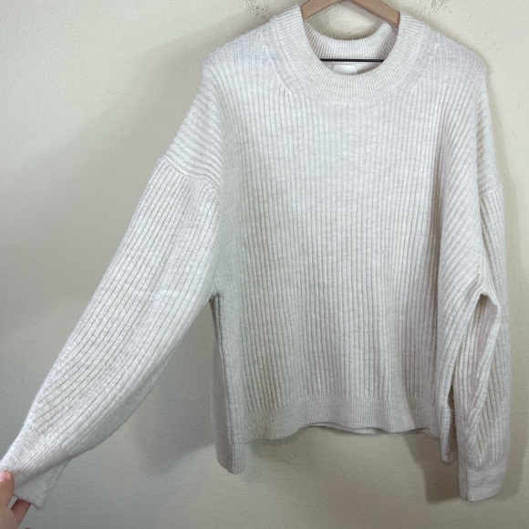 H&M Rib Knit Wool Sweater Size XXL Cream Beige - Picture 7 of 9